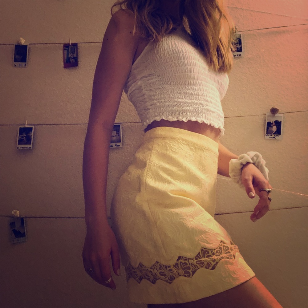 topshop yellow skirt